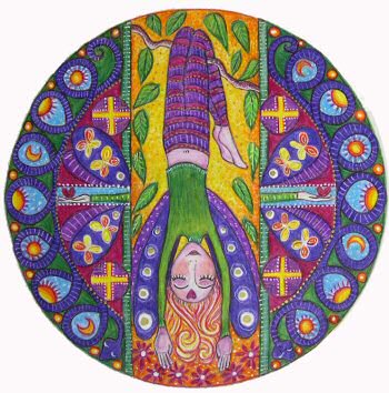 Hanged Man Tarot Mandala Print